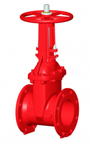 WEFLO F0111-300-130 OS&Y Resilient Seated Gate Valve 3", Flanged Ends