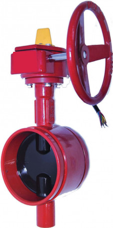  FIRE WEDGE FW222-4 4" Butterfly Valve, Ductile Iron Body, EPDM seat, SS304 Shaft, SS304 Bolts & Nuts, Gear Box With Tamper Switch